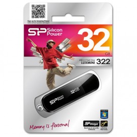 Флэш-диск 32 GB SILICON POWER LuxMini 322 USB 2.0, черный, SP32GBUF2322V1K