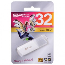 Флэш-диск 32 GB SILICON POWER Blaze B06 USB 3.1, белый, SP32GBUF3B06V1W