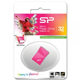 Флэш-диск 32 GB SILICON POWER Touch T08 USB 2.0, розовый, SP32GBUF2T08V1H