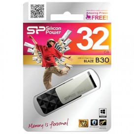 Флэш-диск 32 GB SILICON POWER Blaze B30 USB 3.1, черный, SP32GBUF3B30V1K