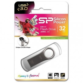 Флэш-диск 32 GB, SILICON POWER Jewel J80, USB 3.1, металлический корпус, титановый, SP32GBUF3J80V1T