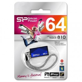 Флэш-диск 64 GB SILICON POWER Touch 810 USB 2.0, синий, SP64GBUF2810V1B