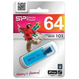 Флэш-диск 64 GB, SILICON POWER Helios 101, USB 2.0, металлический корпус, синий, SP64GBUF2101V1B