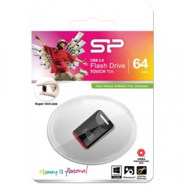 Флэш-диск 64 GB SILICON POWER Touch T06 USB 2.0, черный, SP64GBUF2T06V1K