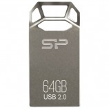 Флэш-диск 64 GB, SILICON POWER Touch T50, USB 2.0, металлический корпус, серебристый, SP64GBUF2T50V1C