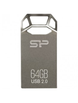 Флэш-диск 64 GB, SILICON POWER Touch T50, USB 2.0, металлический корпус, серебристый, SP64GBUF2T50V1C