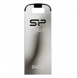 Флэш-диск 64 GB, SILICON POWER Touch T03, USB 2.0, металлический корпус, серебристый, SP64GBUF2T03V1F