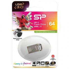 Флэш-диск 64 GB, SILICON POWER Jewel J50, USB 3.1, металлический корпус, серый, SP64GBUF3J50V1T