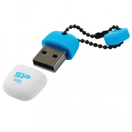 Флэш-диск 64 GB, SILICON POWER Touch T07, USB 2.0, белый/голубой, SP64GBUF2T07V1B