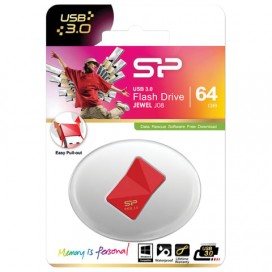 Флэш-диск 64 GB, SILICON POWER Jewel J08, USB 3.1, красный, SP64GBUF3J08V1R