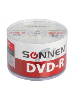 Диски DVD-R SONNEN 4,7 Gb 16x Bulk, КОМПЛЕКТ 50 шт., 512574