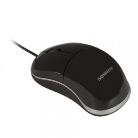 Мышь проводная SONNEN М-2241Bk, USB, 1000 dpi, 2 кнопки + 1 колесо-кнопка, оптическая, черная
