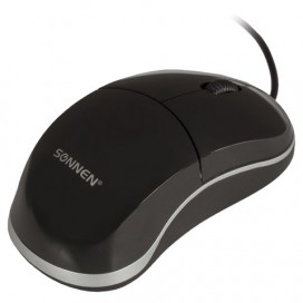 Мышь проводная SONNEN М-2241Bk, USB, 1000 dpi, 2 кнопки + 1 колесо-кнопка, оптическая, черная