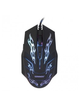 Мышь проводная игровая SONNEN GM-77, USB, 2400 dpi, 6 кнопок, оптическая, LED-подсветка, черная Мышь проводная игровая SONNEN GM-77, USB, 2400 dpi, 6 кнопок, оптическая, LED-подсветка, черная