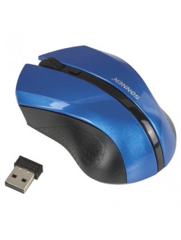 Мышь беспроводная SONNEN WM-250Bl, USB, 1600 dpi, 3 кнопки + 1 колесо-кнопка, оптическая, синяя