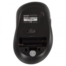 Мышь беспроводная SONNEN M-693, USB, 1600 dpi, 5 кнопок + 1 колесо-кнопка, оптическая, черная