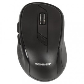 Мышь беспроводная SONNEN M-693, USB, 1600 dpi, 5 кнопок + 1 колесо-кнопка, оптическая, черная