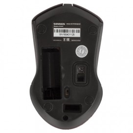 Мышь беспроводная SONNEN M-661R, USB, 1000 dpi, 2 кнопки + 1 колесо-кнопка, оптическая, красная