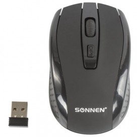 Набор беспроводной SONNEN WKM-1811, клавиатура 112 клавиш мультимедиа, мышь 4 кнопки, черный
