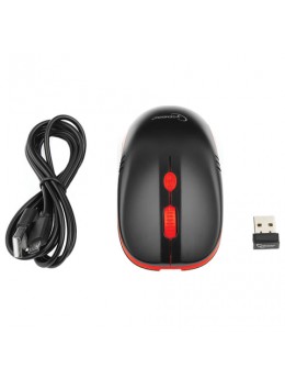 Мышь беспроводная GEMBIRD MUSW-350, USB, встроенный аккумулятор, 3 кнопки + 1 колесо-кнопка, оптическая, черно-красная