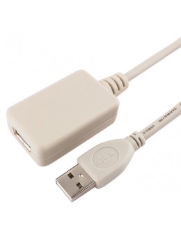Кабель-удлинитель USB 2.0, 4,8 м, CABLEXPERT, AM-AF, для подключения периферии, активный, UAE016