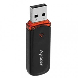 Флэш-диск 8 GB, APACER AH333, USB 2.0, черный, AP8GAH333B-1