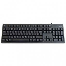 Клавиатура проводная игровая SVEN KB-C7100EL, с подсветкой, USB, 104 клавиши, чёрная, SV-015619