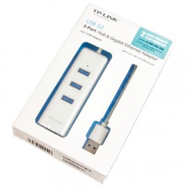 Сетевой адаптер TP-LINK UE330, USB 3.0, 1000 Мбит, 3 x USB 3.0, компактный, для ультрабуков и макбуков