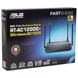 Маршрутизатор ASUS RT-AC1200, USB2.0, 5x100 Мбит, Wi-Fi 2,4+5 ГГц 802.11ac, 300+867 Мб