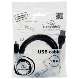 Кабель USB-mini USB 2.0 1,8 м, CABLEXPERT, 1 фильтр, для портативных устройств и периферии, CCF-USB2-AM5P-6