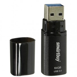 Флэш-диск 64 GB, SMARTBUY X-Cut, USB 3.0, металлический корпус, черный, SB64GBXC-BL