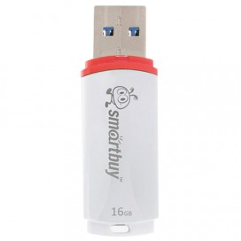 Флэш-диск 16 GB, SMARTBUY Crown, USB 2.0, белый, SB16GBCRW-W