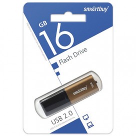 Флэш-диск 16 GB, SMARTBUY X-Cut, USB 2.0, коричневый/черный, SB16GBXC-BR