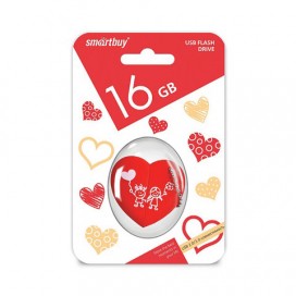 Флэш-диск сувенирный 16 GB, SMARTBUY Wild 'Сердце', USB 2.0, SB16GBHeart