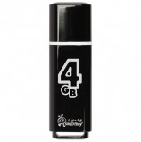 Флэш-диск 4 GB, SMARTBUY Glossy, USB 2.0, черный, SB4GBGS-K