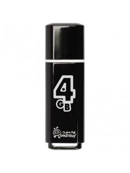 Флэш-диск 4 GB, SMARTBUY Glossy, USB 2.0, черный, SB4GBGS-K