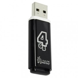 Флэш-диск 4 GB, SMARTBUY Glossy, USB 2.0, черный, SB4GBGS-K