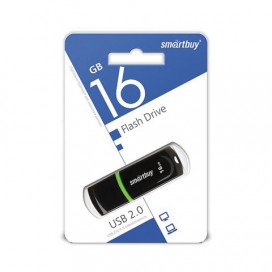 Флэш-диск 16 GB, SMARTBUY Paean, USB 2.0, черный, SB16GBPN-K