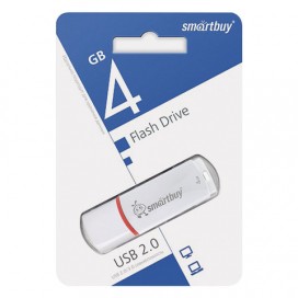 Флэш-диск 4 GB, SMARTBUY Crown, USB 2.0, белый, SB4GBCRW-W