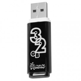 Флэш-диск 32 GB, SMARTBUY Glossy, USB 2.0, черный, SB32GBGS-K