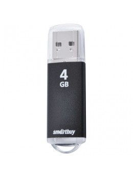 Флэш-диск 4 GB, SMARTBUY V-Cut, USB 2.0, металлический корпус, черный, SB4GBVC-K