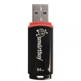 Флэш-диск 64 GB, SMARTBUY Crown, USB 2.0, черный, SB64GBCRW-K