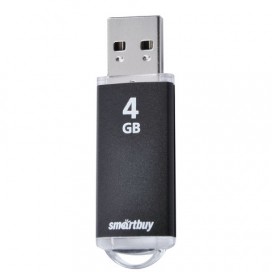 Флэш-диск 4 GB, SMARTBUY V-Cut, USB 2.0, металлический корпус, черный, SB4GBVC-K