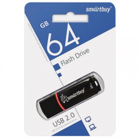 Флэш-диск 64 GB, SMARTBUY Crown, USB 2.0, черный, SB64GBCRW-K