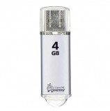 Флэш-диск 4 GB, SMARTBUY V-Cut, USB 2.0, серебристый, SB4GBVC-S