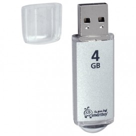 Флэш-диск 4 GB, SMARTBUY V-Cut, USB 2.0, серебристый, SB4GBVC-S