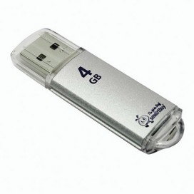 Флэш-диск 4 GB, SMARTBUY V-Cut, USB 2.0, серебристый, SB4GBVC-S