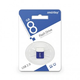 Флэш-диск 8 GB, SMARTBUY Lara, USB 2.0, синий, SB8GBLara-B