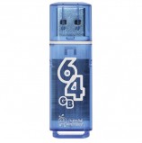 Флэш-диск 64 GB, SMARTBUY Glossy, USB 2.0, синий, SB64GBGS-B