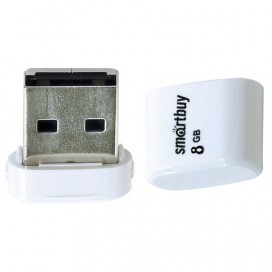 Флэш-диск 8 GB, SMARTBUY Lara, USB 2.0, белый, SB8GBLara-W
